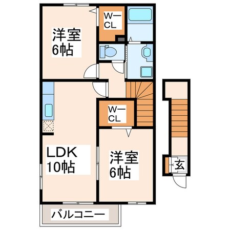 プリムローズA・B（大津）の物件間取画像